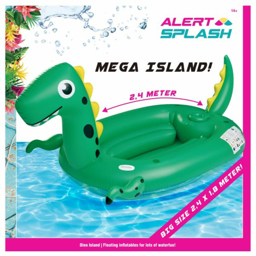 Alert Splash Opblaaseiland Dino240 x 180 cm