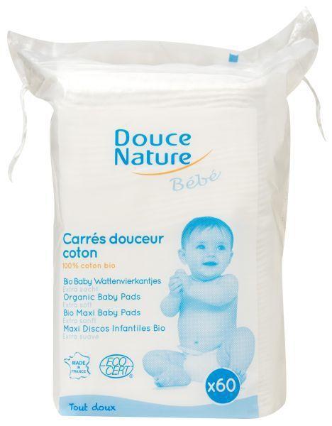 Douce Nature Baby Wattenvierkantjes Bio 60 stuks