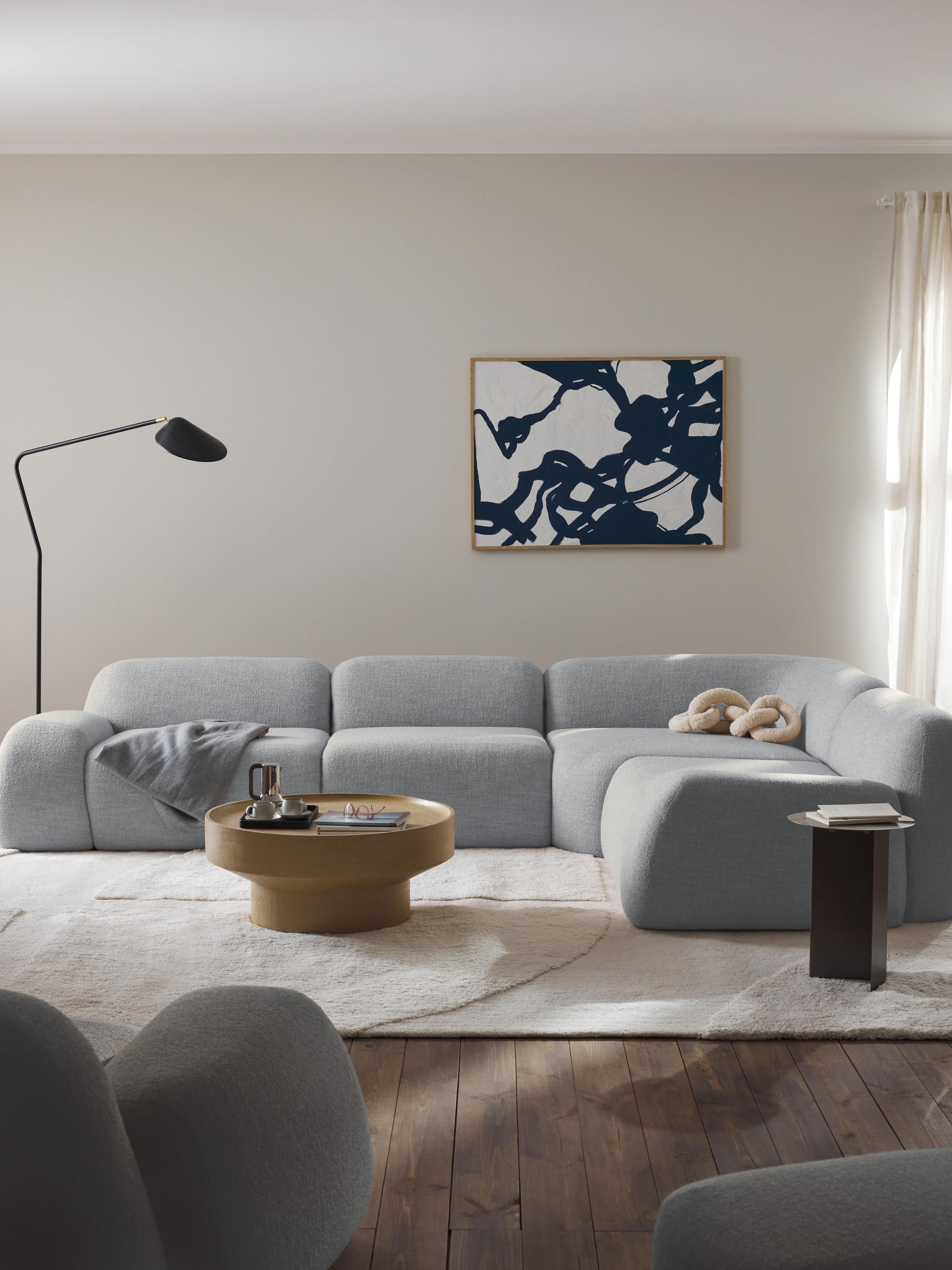 Modulaire hoekbank Wolke (4-zits) van bouclé