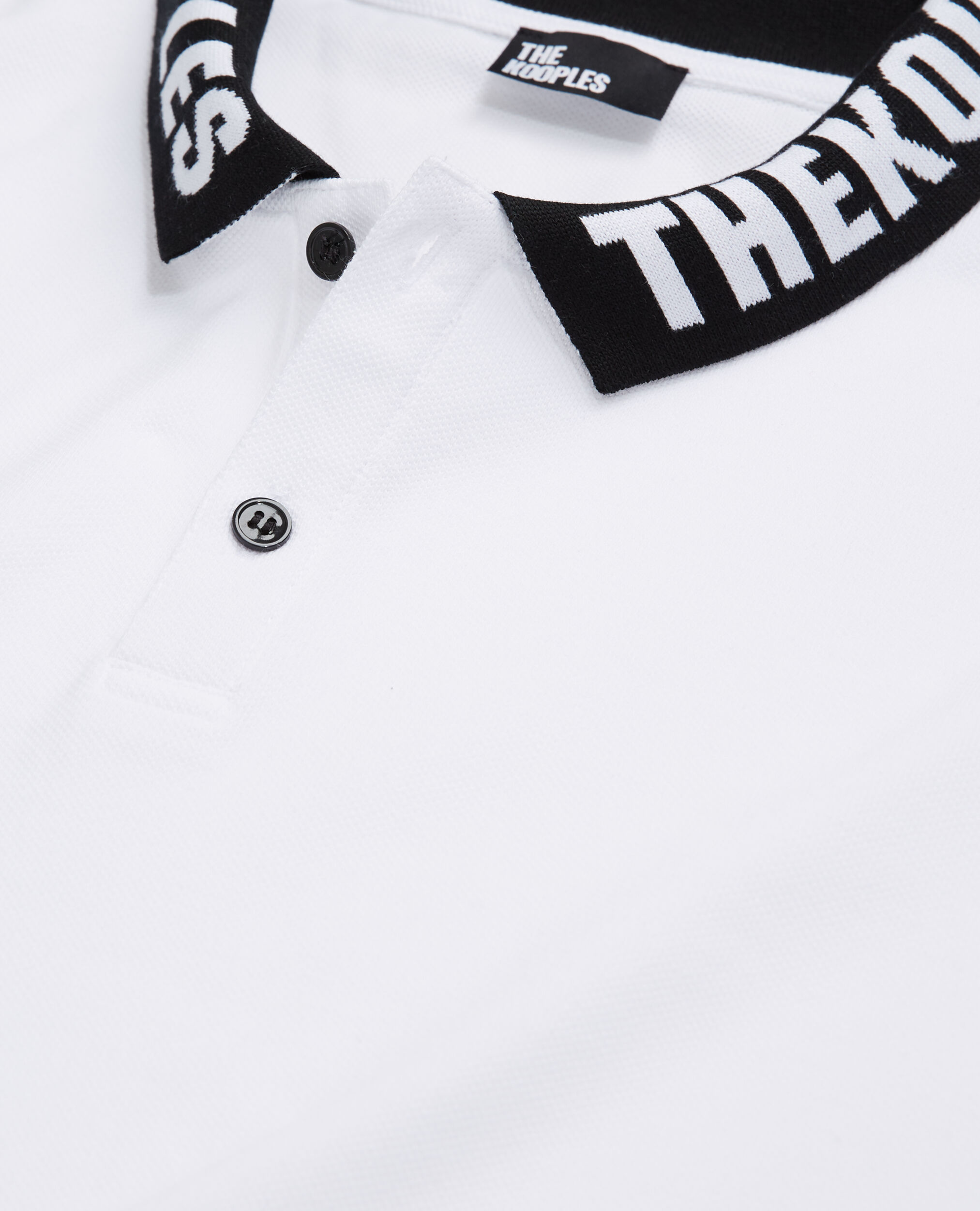 Polo à col logo blanc