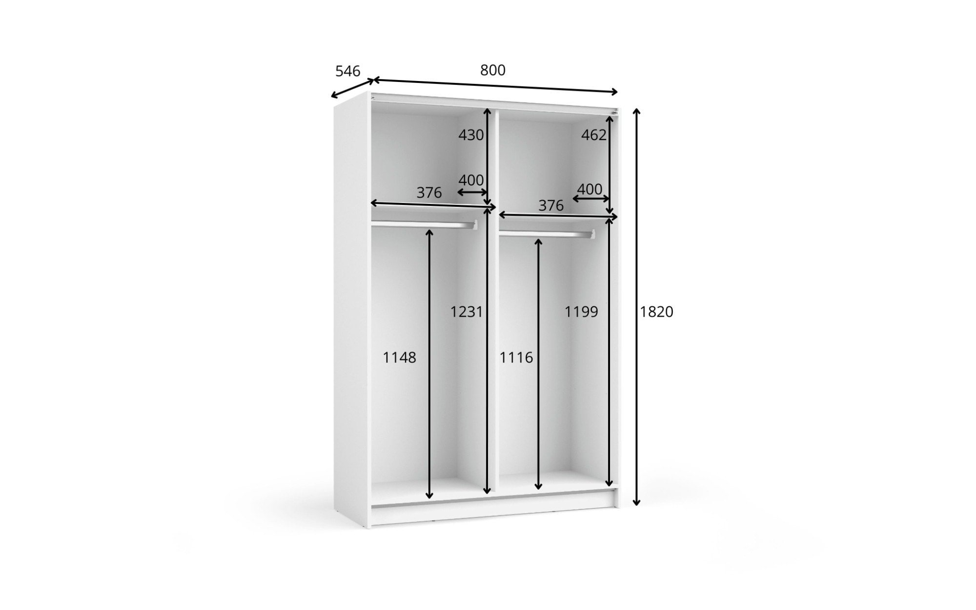 Home affaire Kleiderschrank »Hildreth, Wäscheschrank, Schwebetüren, Versand nur 4,95€!« mit Spiegel, FSC®-zertifizierter Holzwerkstoff, in 3 Breiten
