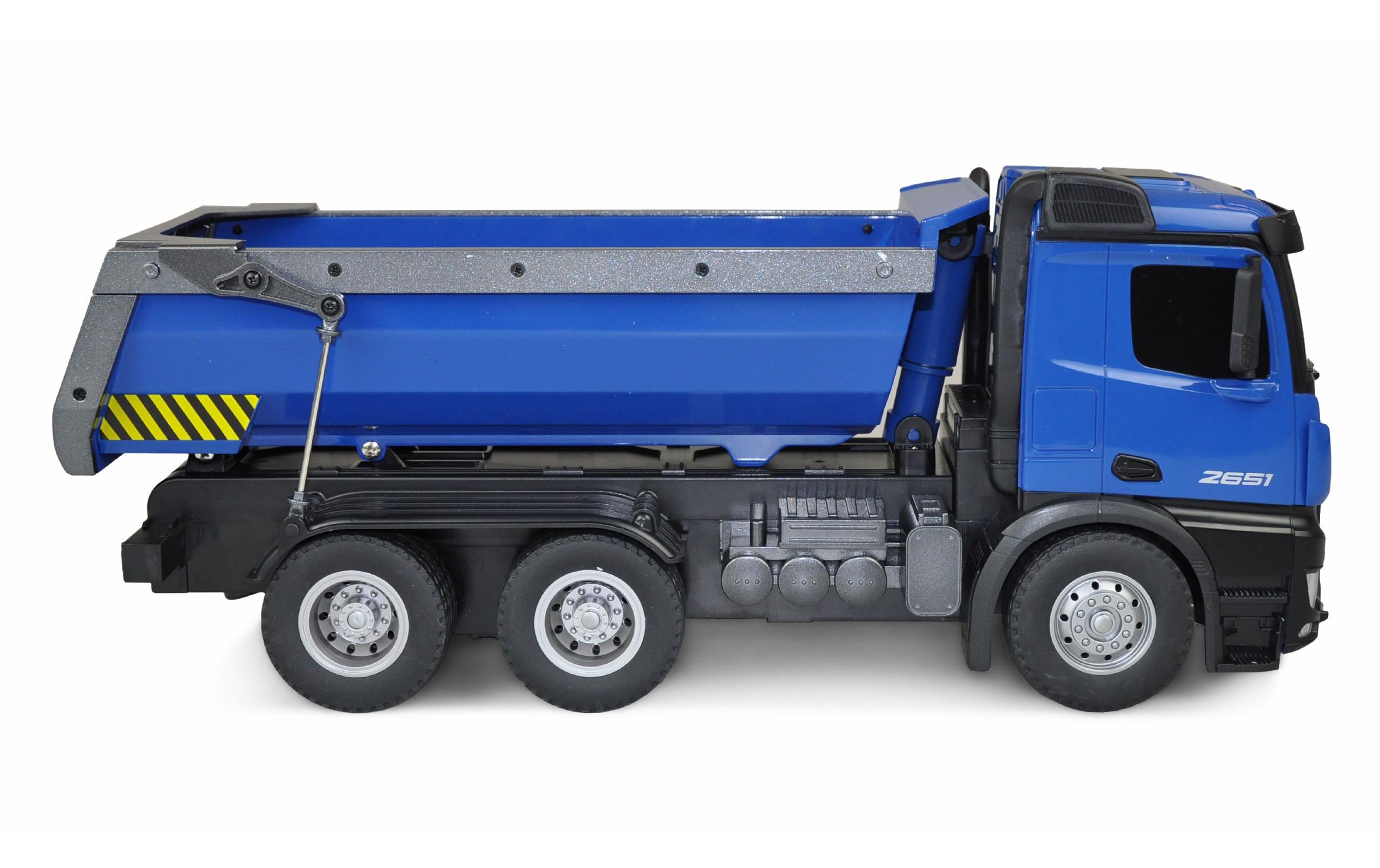 Lastwagen Mercedes-Benz Arocs 6x4, Blau 1:18, RTR<br>Detailliertes Lastwagen Modell mit Kipper und LED Beleuchtung
