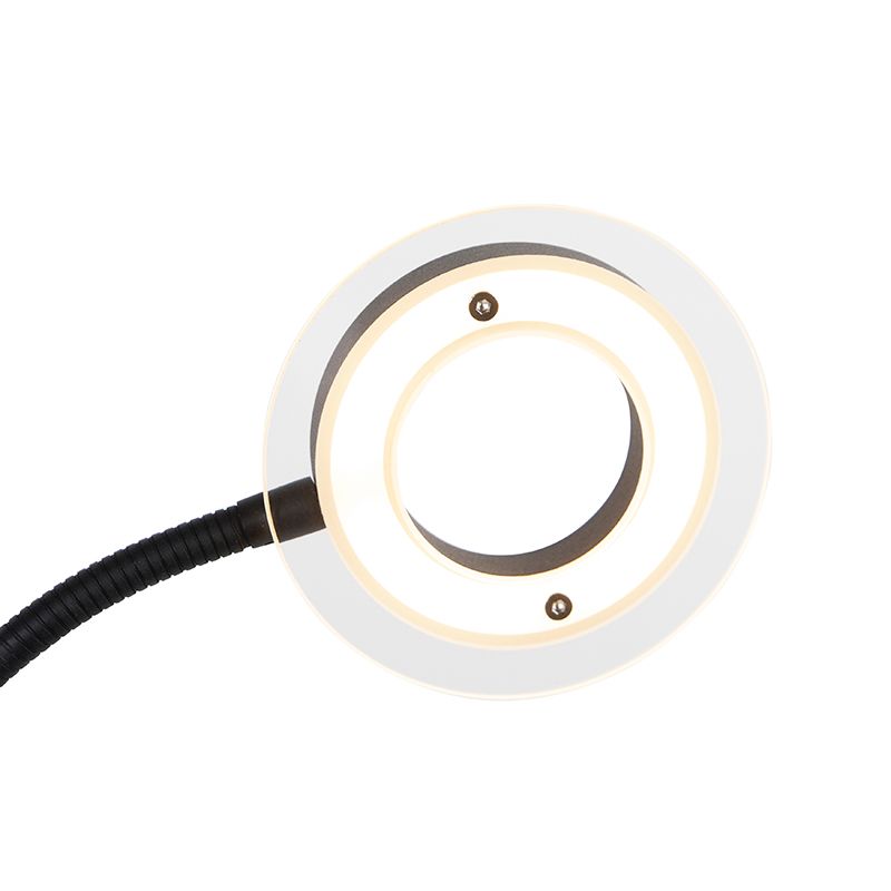 Moderne vloerlamp zwart incl. LED met leesarm - Divine