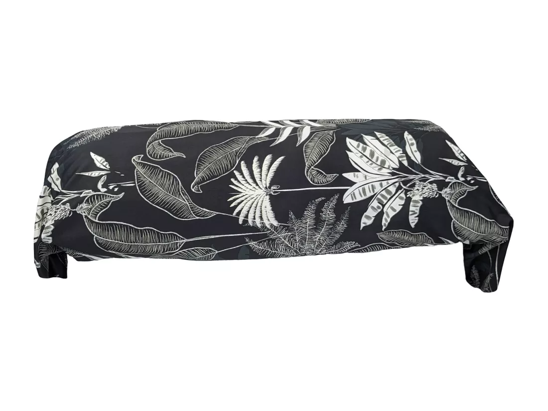 Taie de traversin 140x43 cm satin de coton CAYENNE noir Ebène
