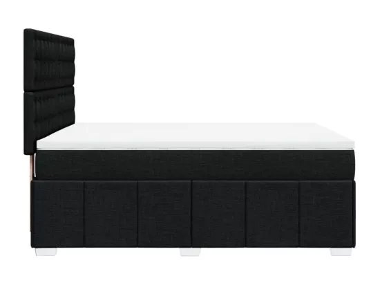 Sommier à lattes de lit avec matelas Noir 140x190 cm Tissu