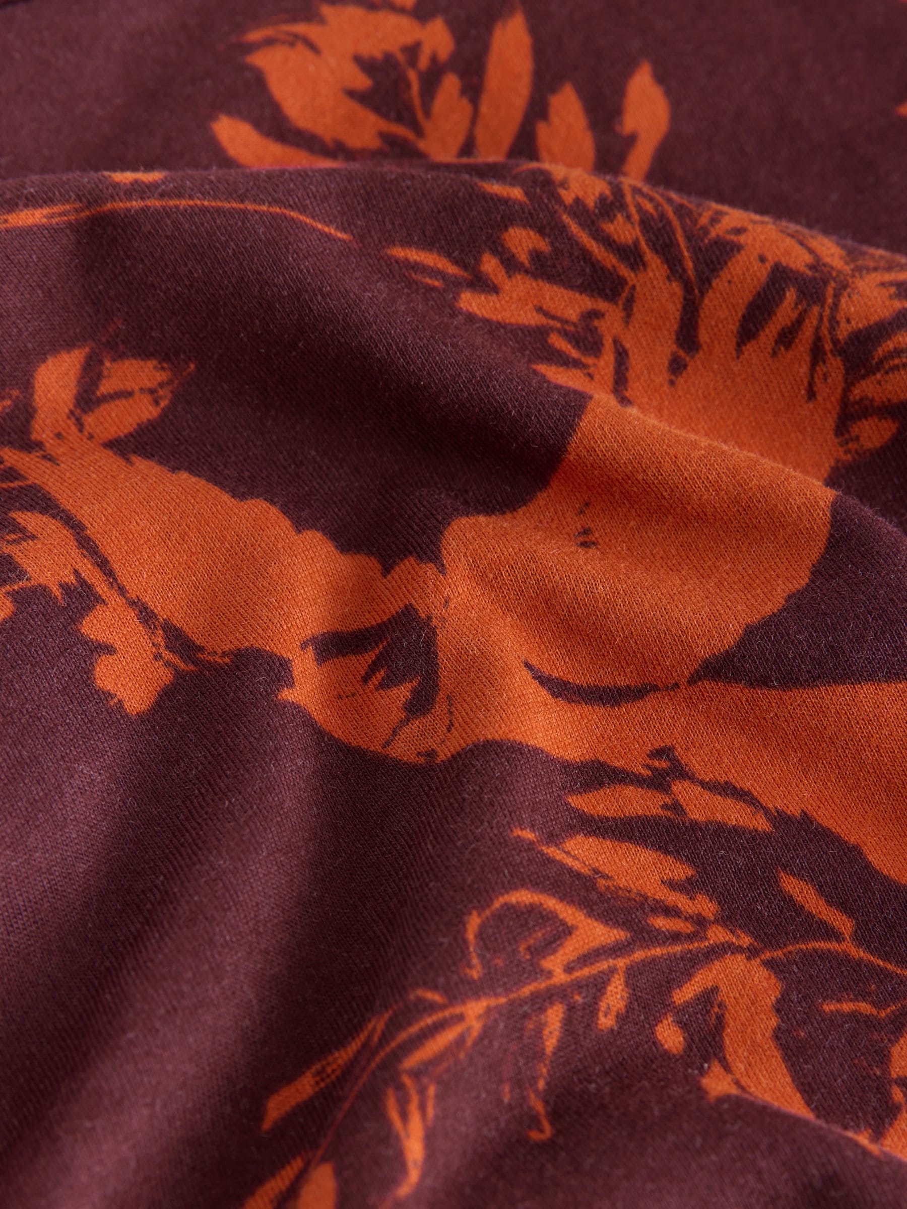 Bessenrood met vogels - Pyjama met lange mouwen