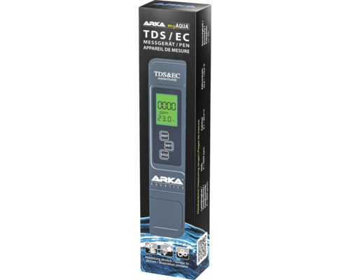 ARKA myAqua meetinstrument: TDS EC-temperatuurmeter voor het meten van waterparameters zoals geleidbaarheid, EC-waarde en temperatuur.