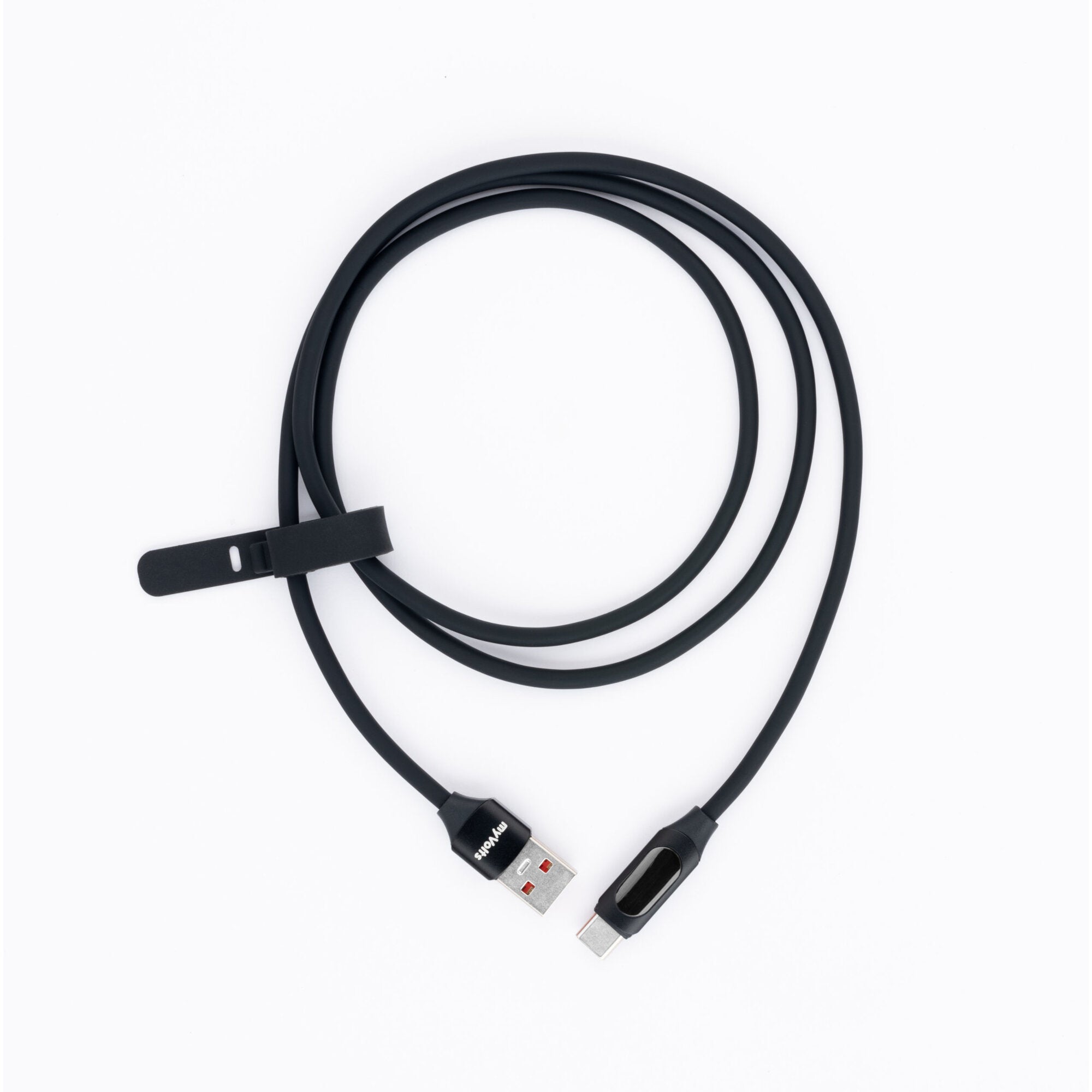 MyVolts Step Up USB-A to USB-C PD (black) kabel met LCD power meter