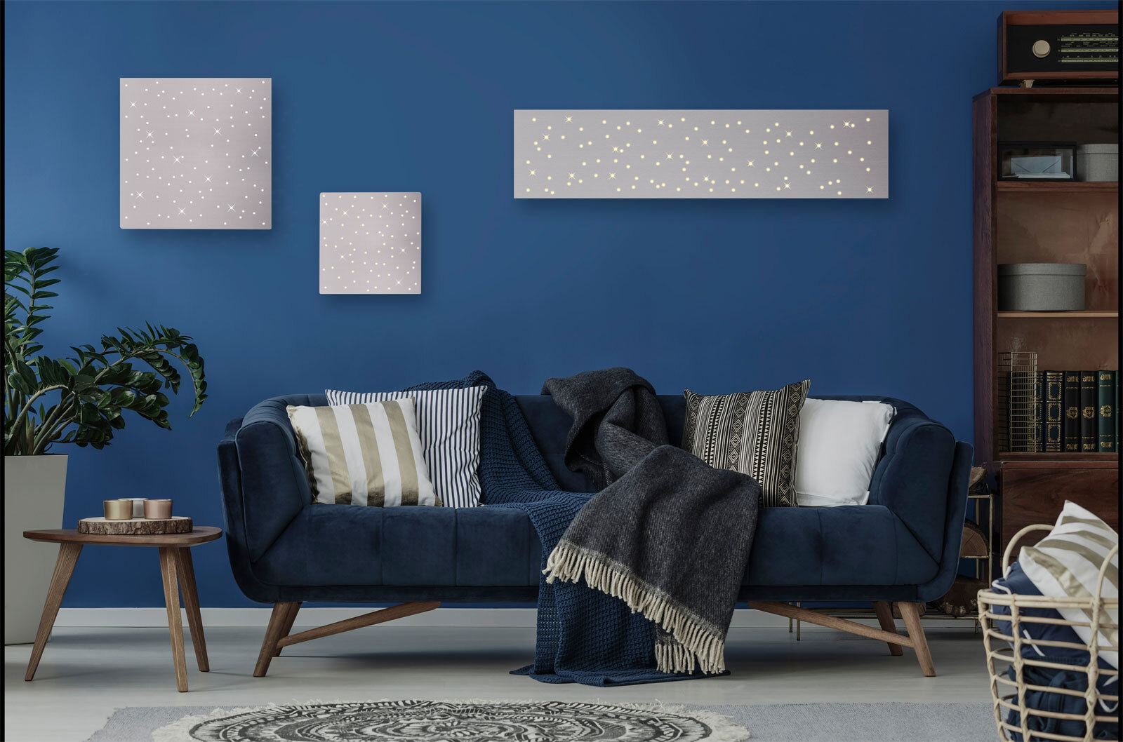 LED-Deckenleuchte Sparkle 100x25 Edelstahl