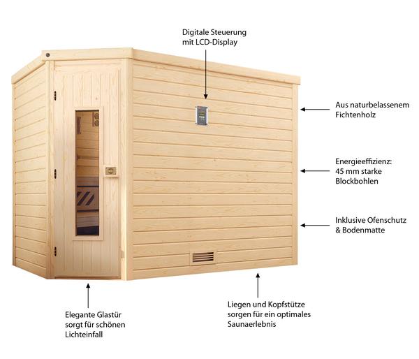 Weka Sauna Turku mit Holztür, ca.