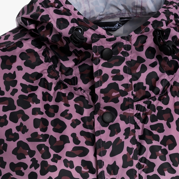 Mountain Peak kinder regenponcho met luipaardprint