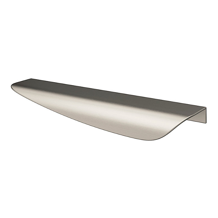 Poignée de meuble Incurvé GoodHome Mehaban effet nickel satin gris l.170mm x l.44mm x H. 18mm entraxe 128mm