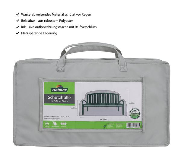 Dehner Abdeckhaube für 3-Sitzer Bank, grau,