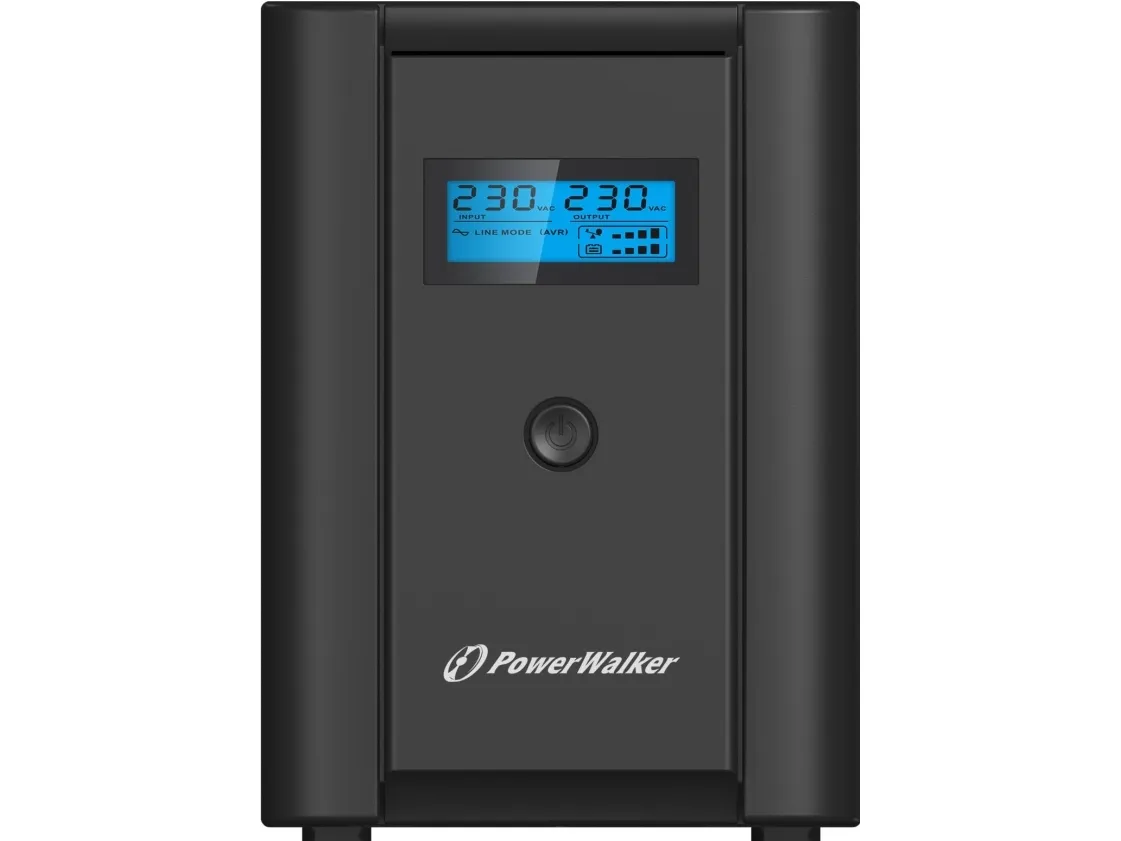 PowerWalker VI 2200 LCD/FR - UPS - AC 230 V - 1200 Watt - 2200 VA - 9 At - USB - output-stikforbindelser: 4 - sort