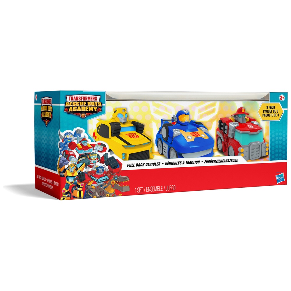 Transformers Rescue Bots Academy Rückziehfahrzeuge, 3er-Pack Sortiment