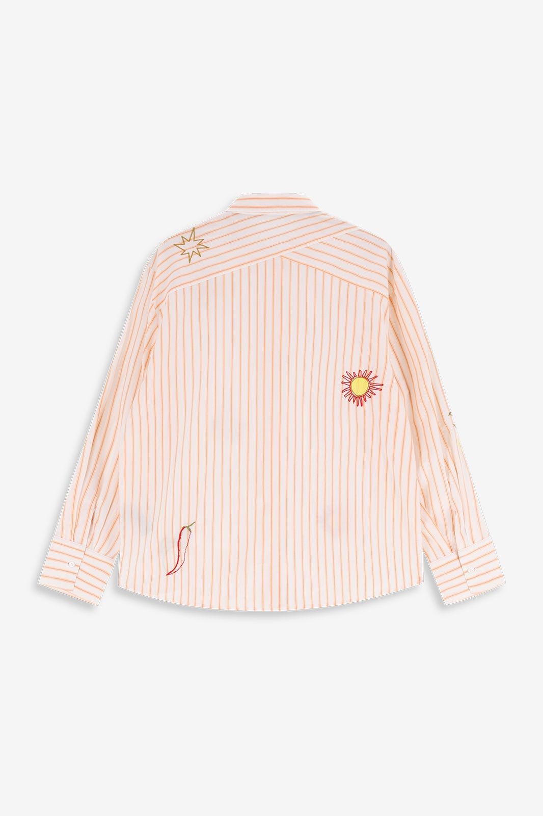 Oranje gestreepte blouse met embroidery