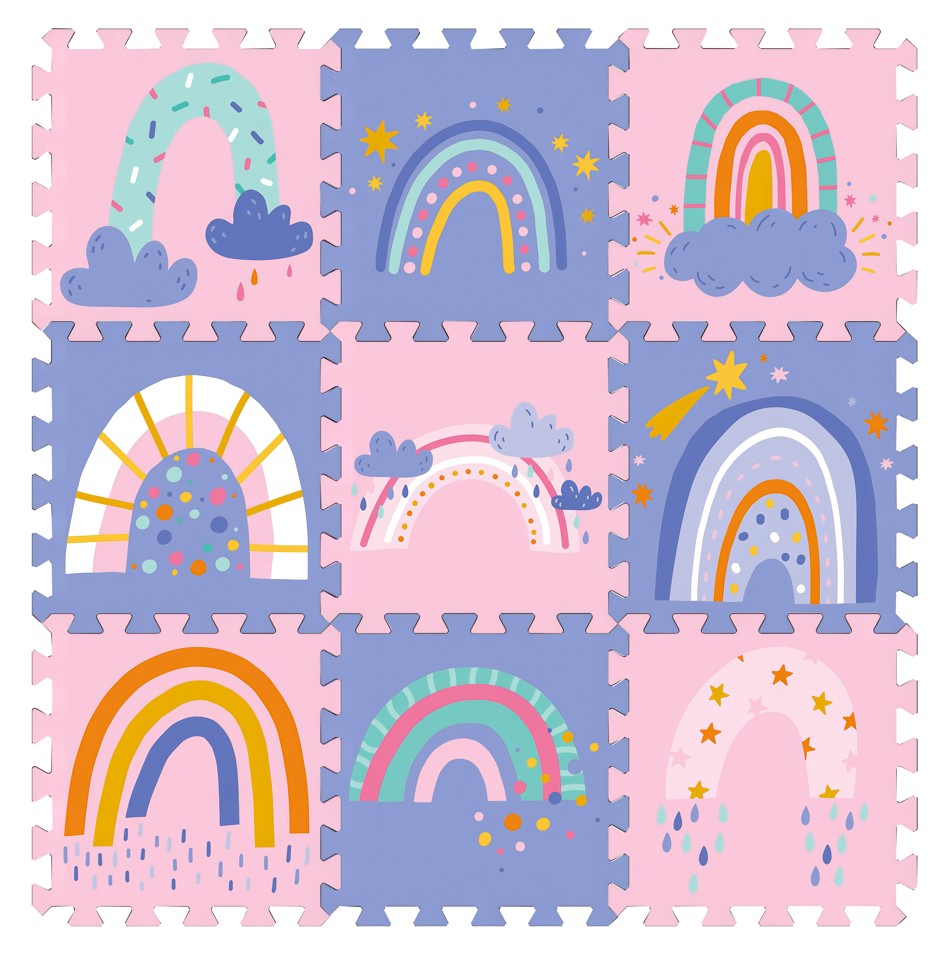 Magni - Gulvpusle med regnbuer - Colorful
