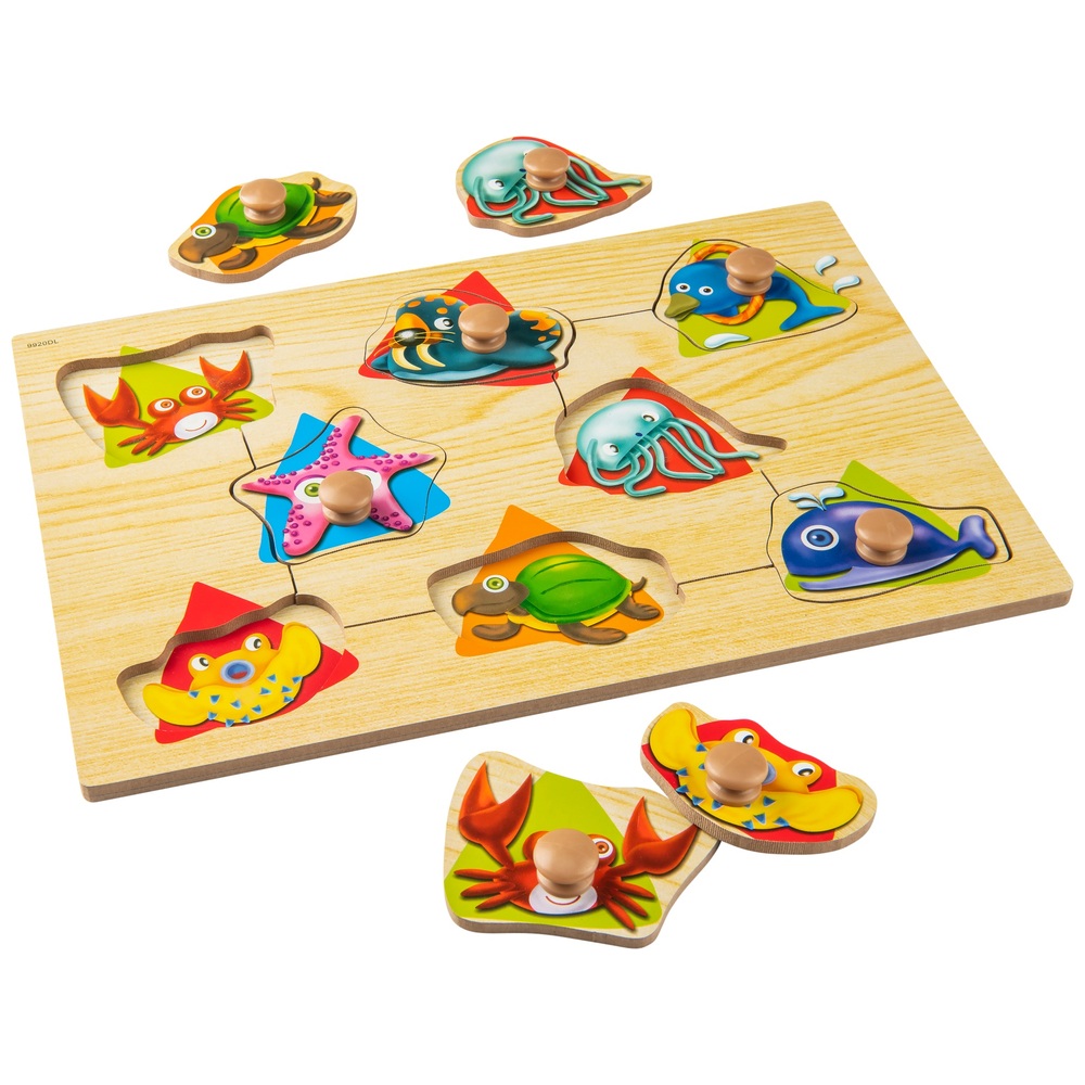 Einfach zu greifendes Holzpuzzle Unterwasserwelt