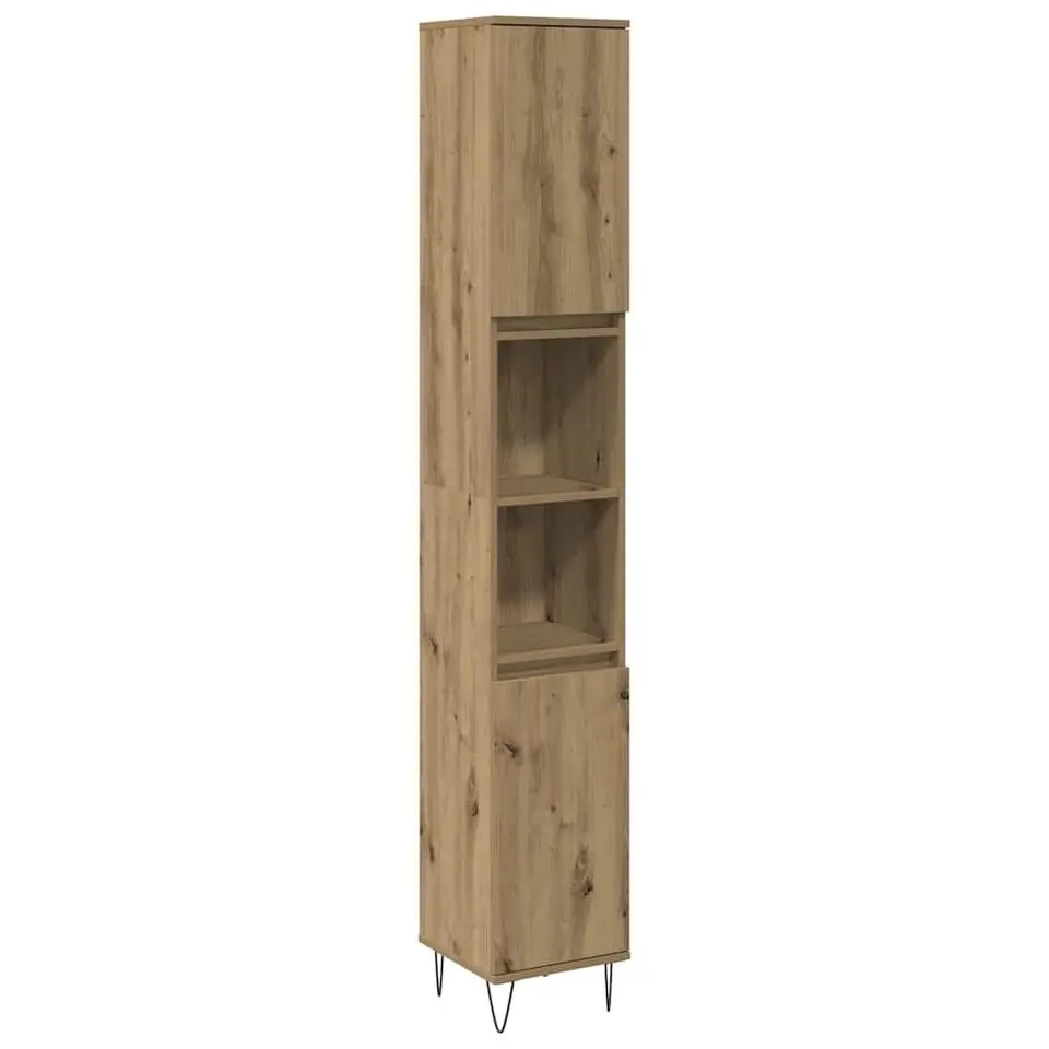 vidaXL - Kolomkast met 2 deuren 2 vakken - Artisan eiken - Hout - 30x30x190 cm