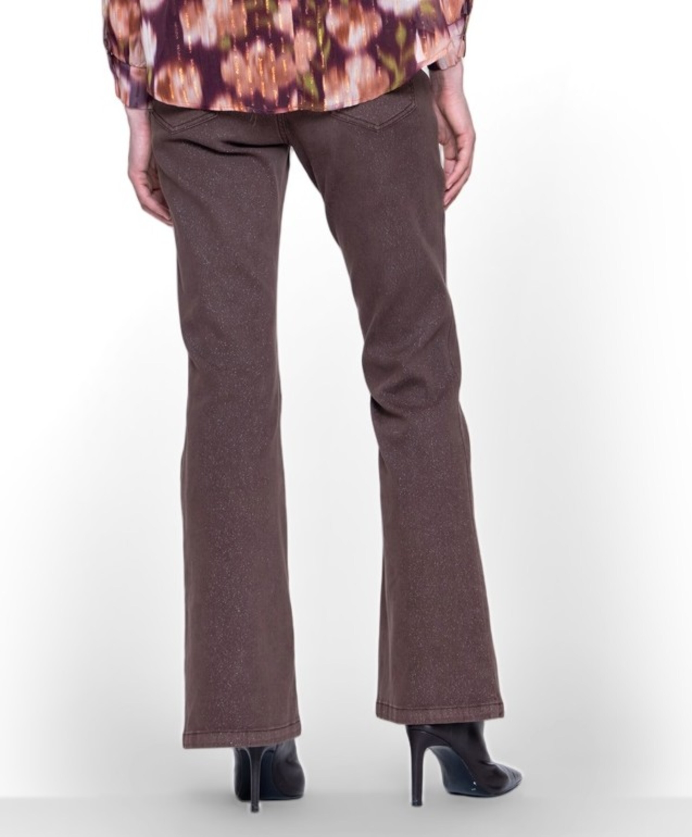 Geisha Flair lurex dames jeans bruin