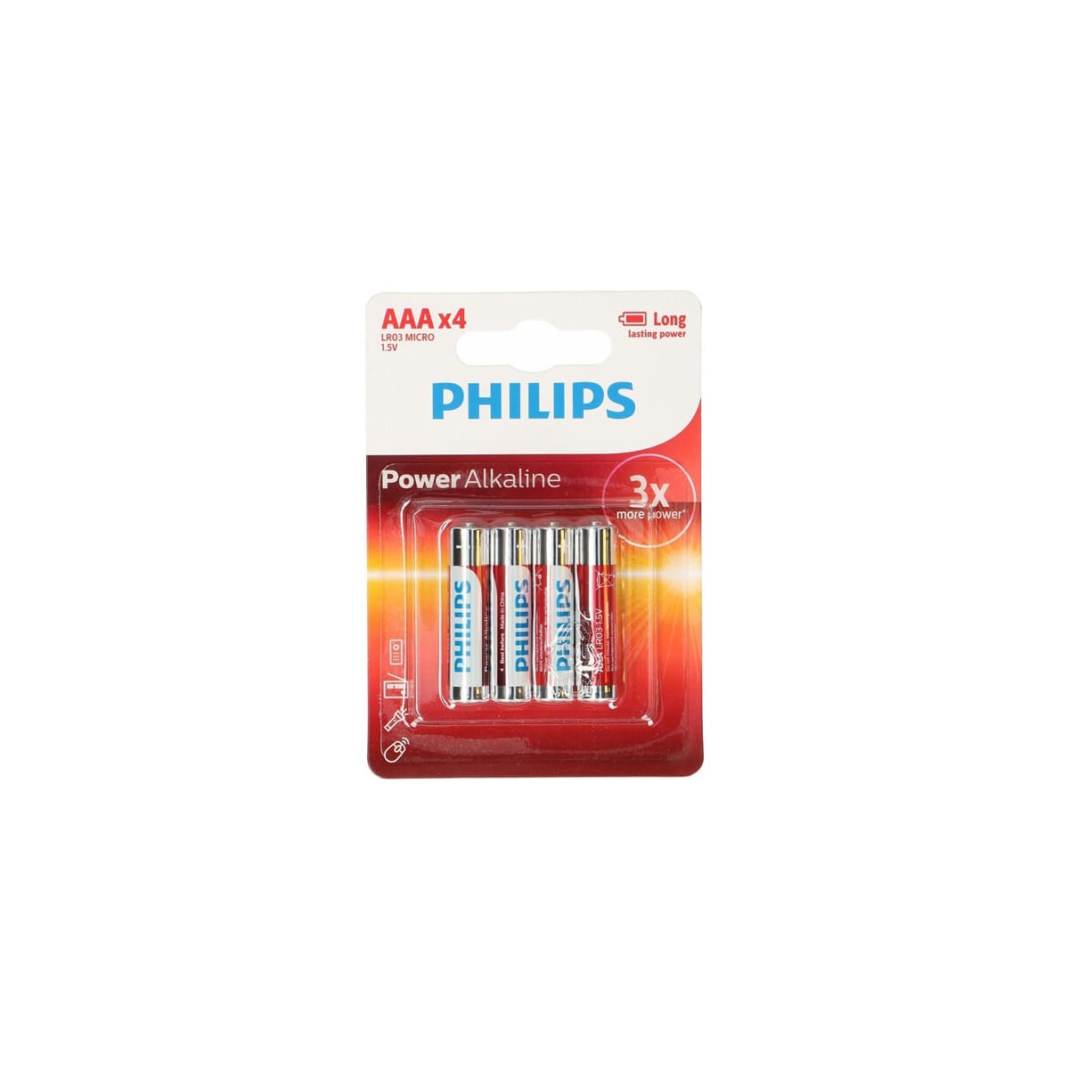 PHILIPS Batteri Alkaliske LR03/AAA 4-pack