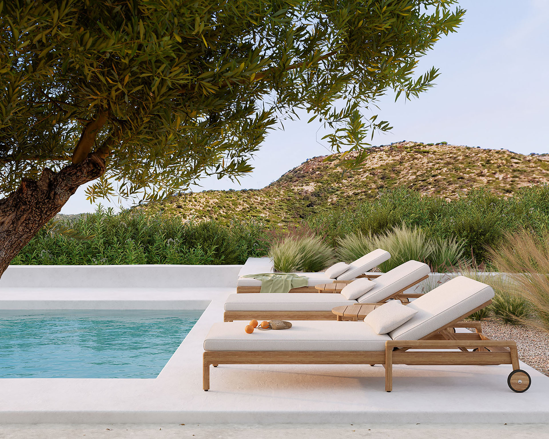 Teak Jack lounge chair - outdoor - dik kussen off white