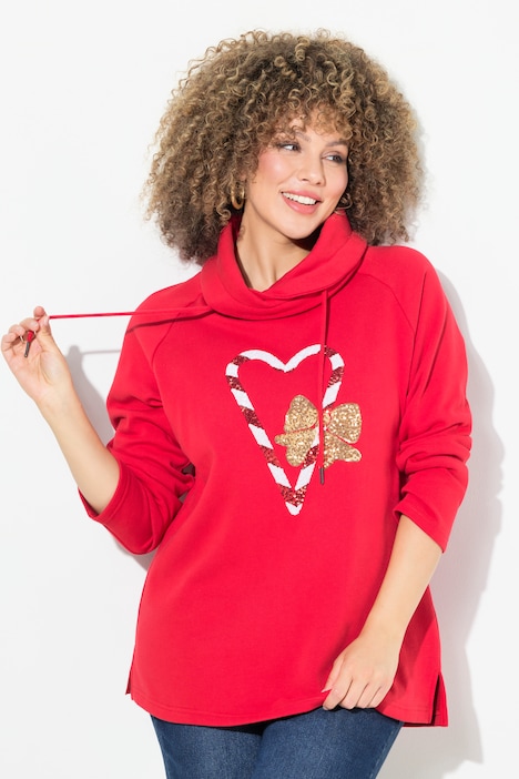 Sweatshirt, Zuckerstangen, Stehkragen, Langarm