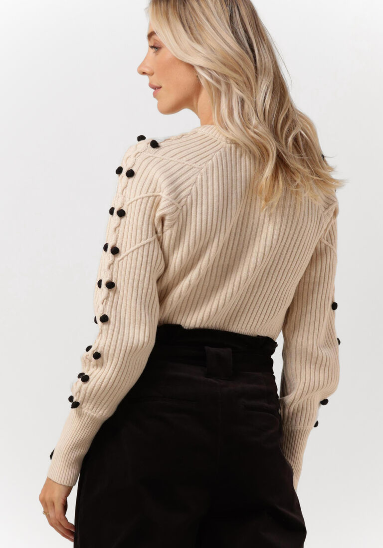 SCOTCH & SODA gebroken wit scotch & soda trui stitch and bobble placement wool blend pullover