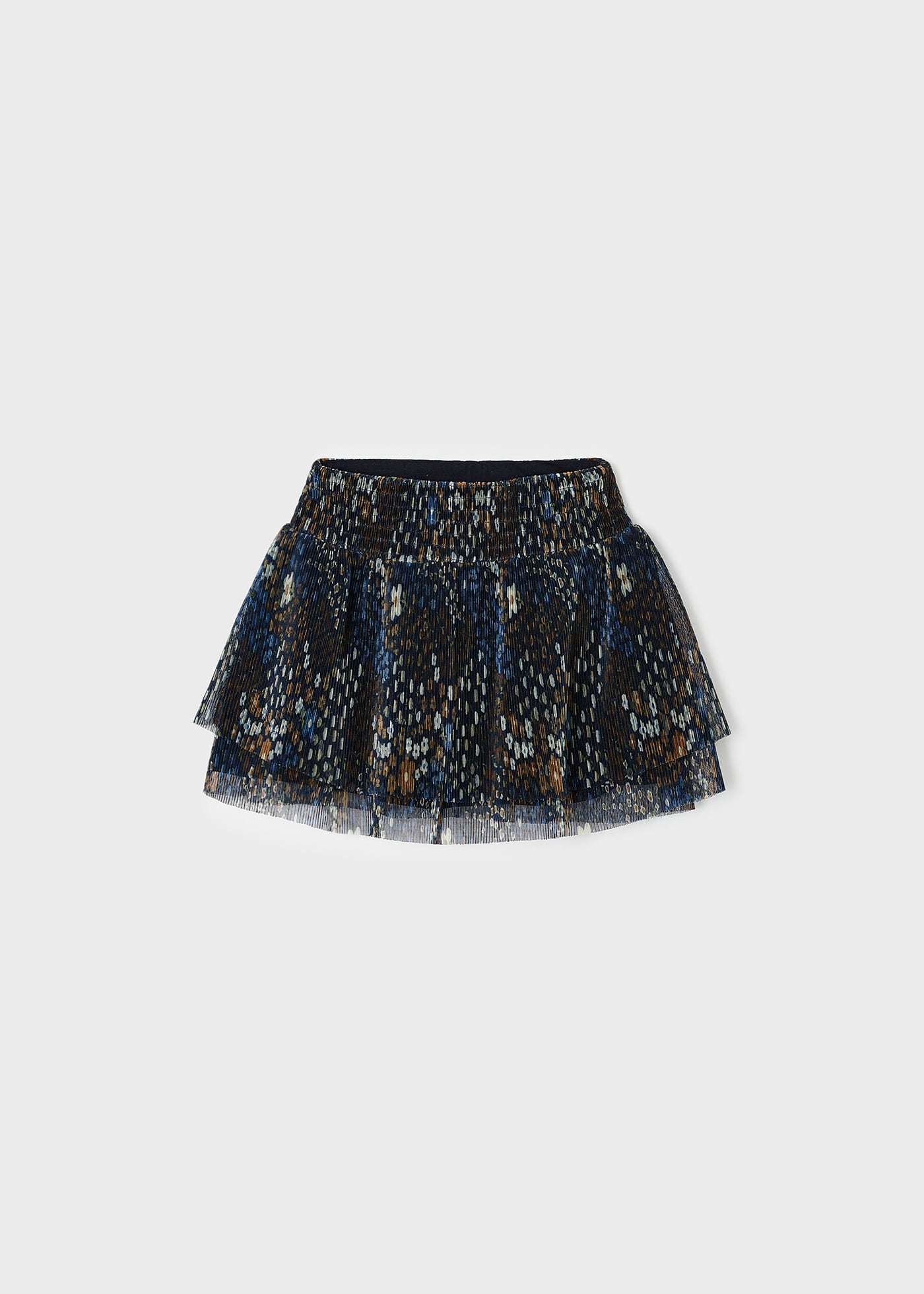 Saia plissada de tule estampado para meninas