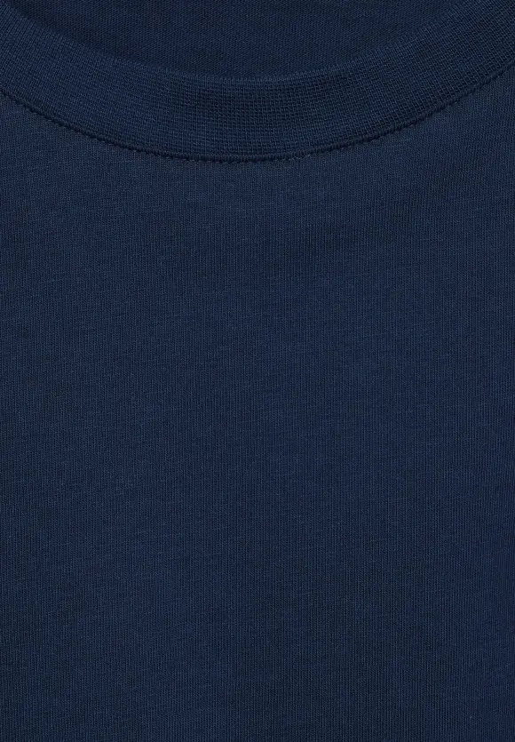 Basic T-Shirt in Unifarbe - navy blue