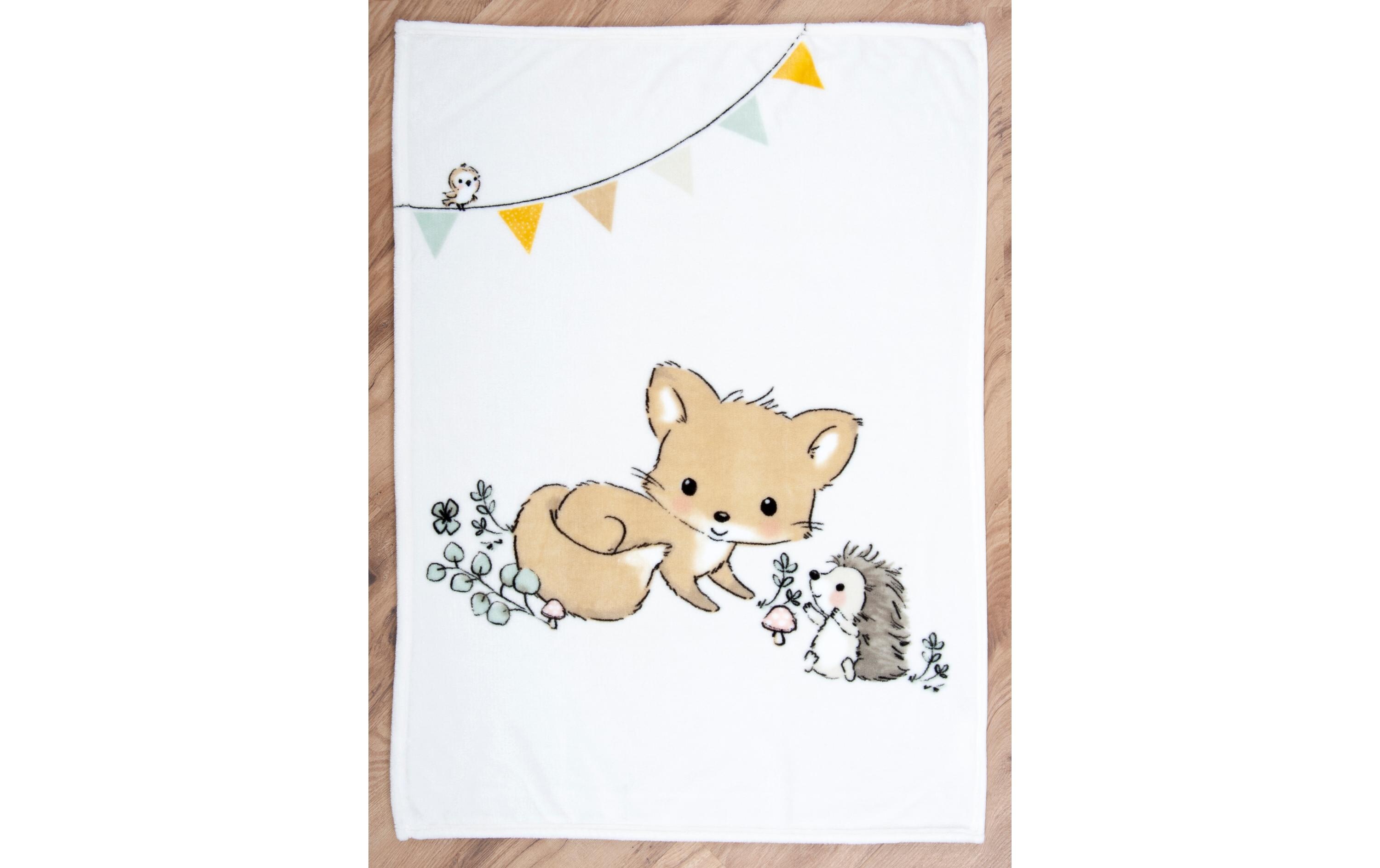 Kuscheldecke Waldfreunde 75 x 100 cmMicrofaser-Flauschdecke für Babys