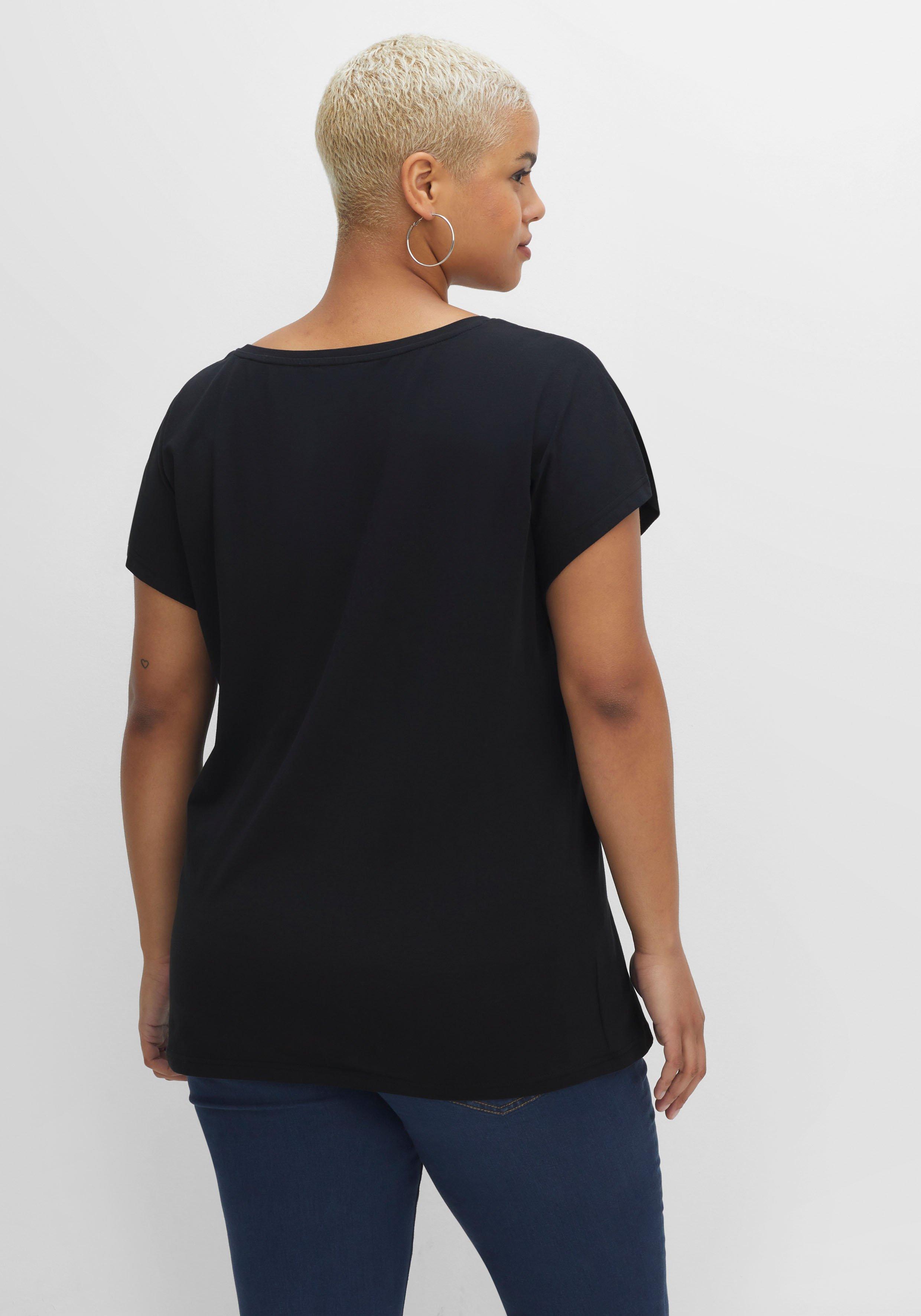 Oversized-Shirt mit Frontdruck, aus elastischem Jersey