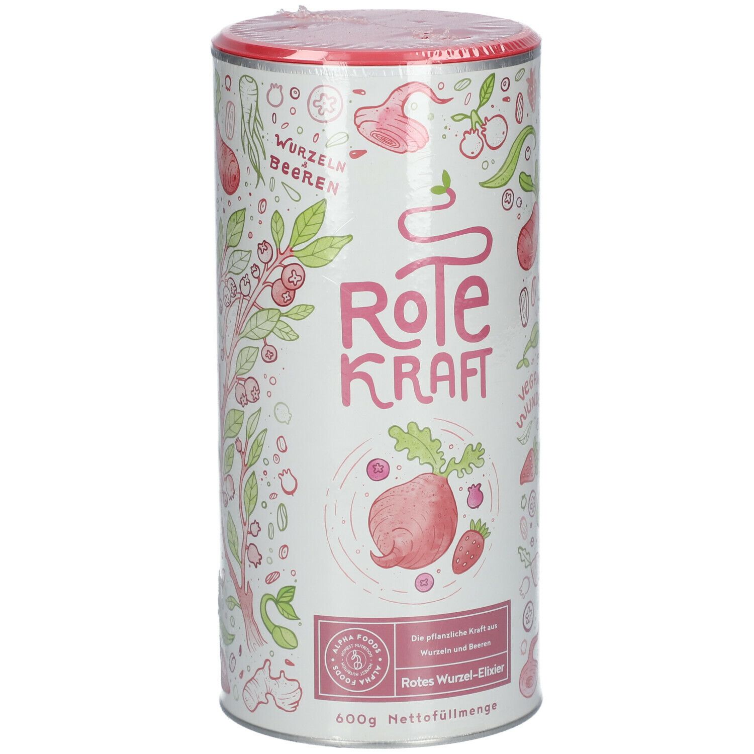 ALPHA FOODS Rote Kraft Kurkuma + Maca + Acai + Protein vegan