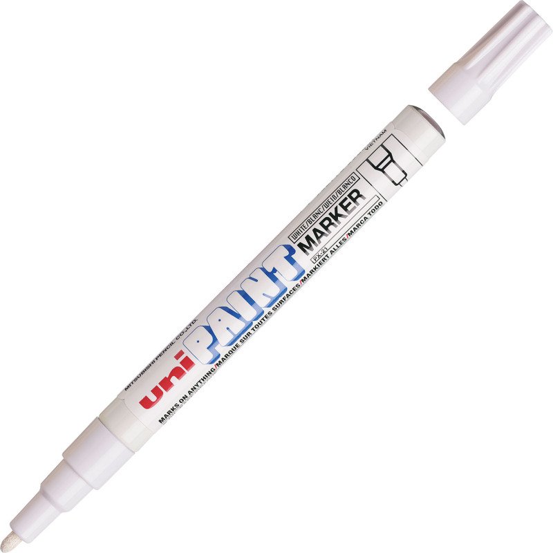 Marqueur permanent Uni Ball Paint Marker pointe ogive 0,8 à 1,2 mm blanc