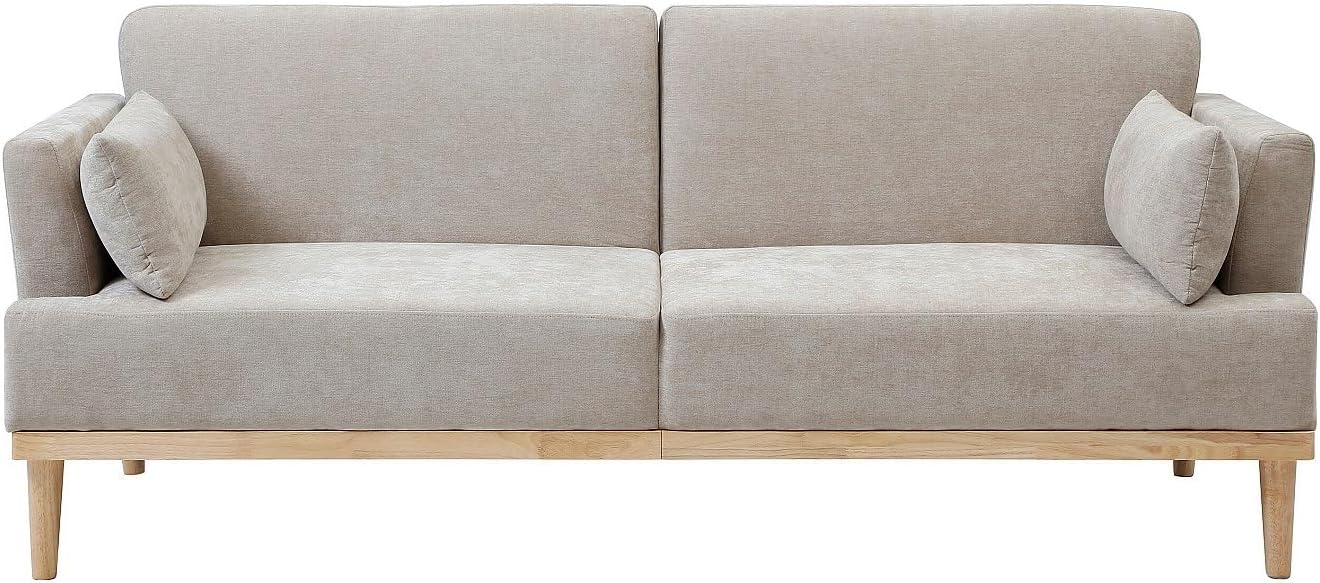 Vente-unique-Sofa 3‑Sitzer mit Clic‑Clac-Funktion – Stoff – Beige – AMBRILO