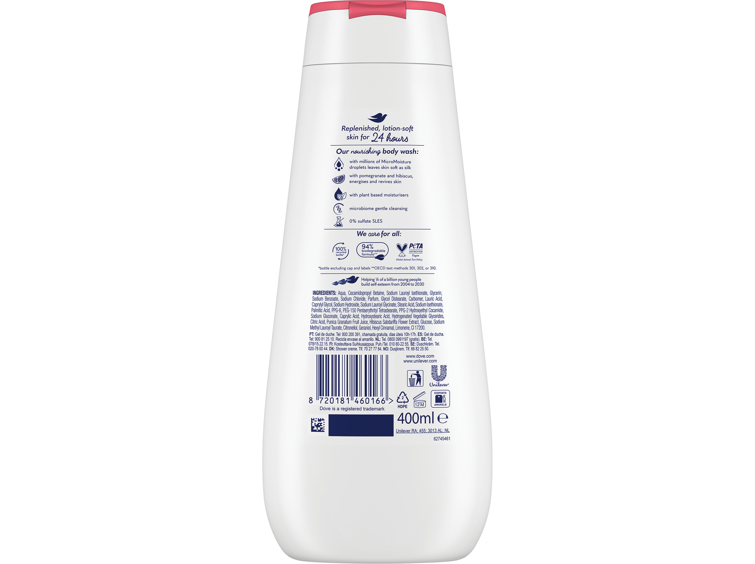 GEL BANHO DOVE ADVANCED REVIVING POMEGRANATE 400ML