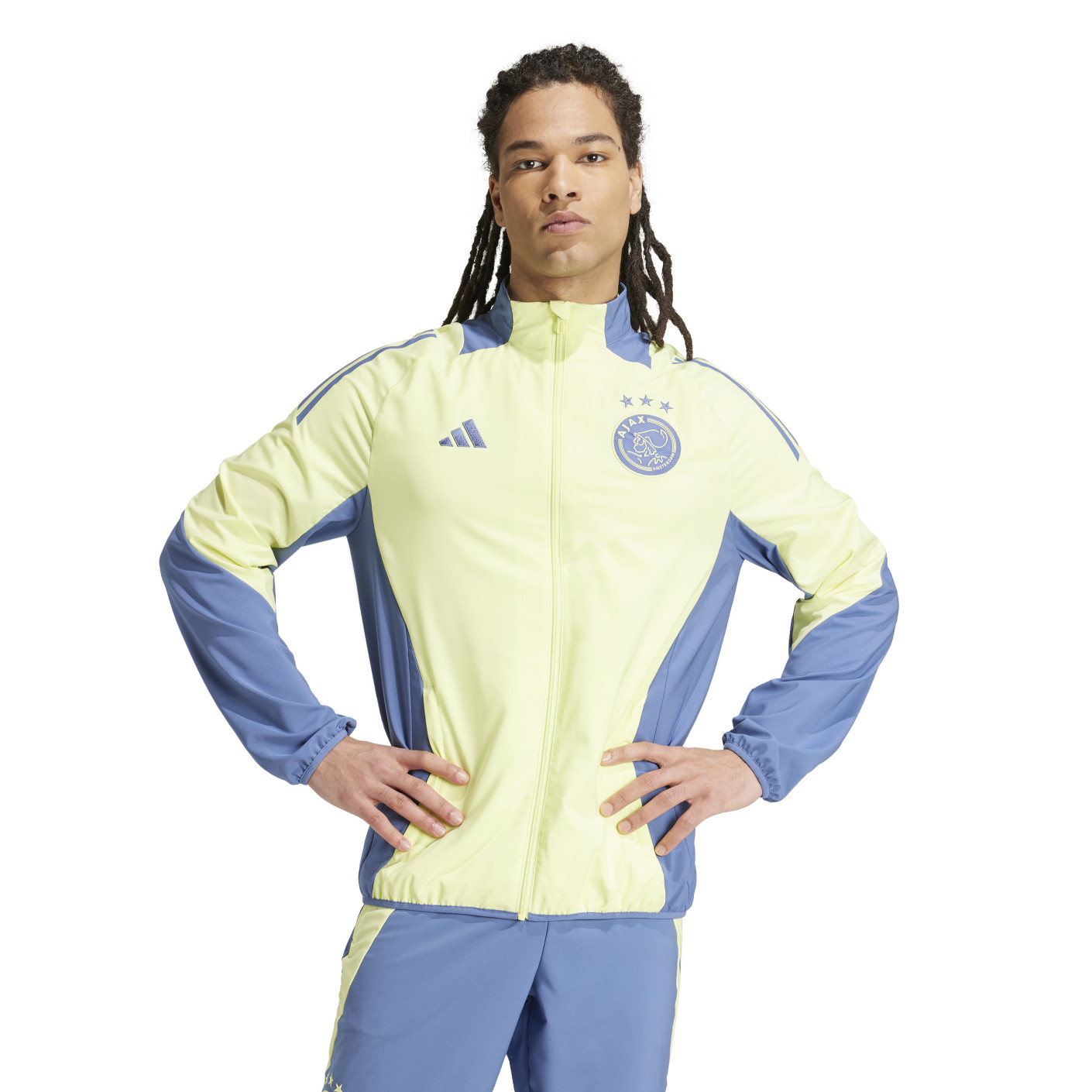 Adidas Ajax Presentatie Trainingsjack 2024-2025 Geel Blauw