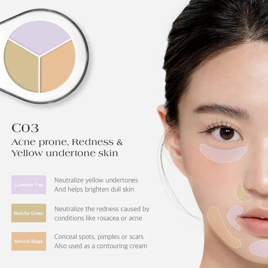 Dear.A - Perfect Cover Concealer Palette - 3 kleuren