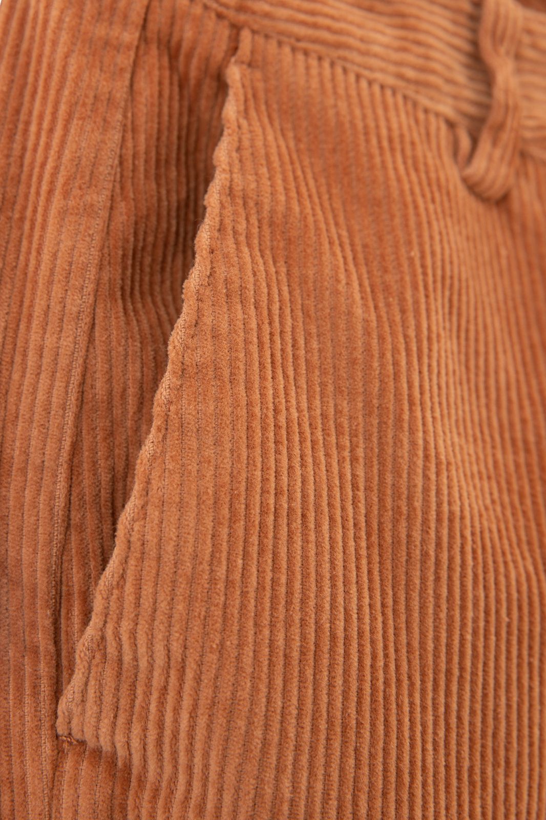 Lichtbruine wide leg corduroy broek