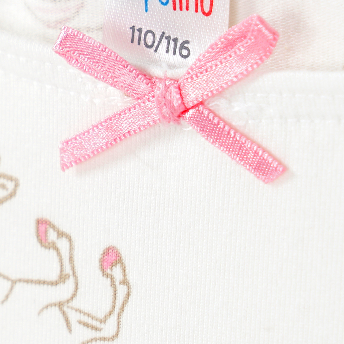 Topolino 3 Mädchen Pantys mit Pferde-Motiven cremeweiss / rosa / hellbeige