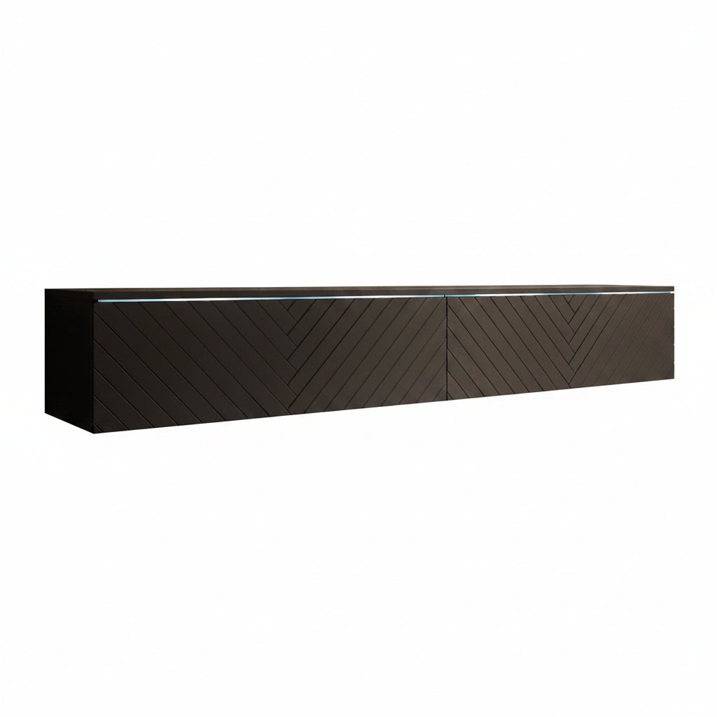 Dixon - TV-Meubel - Zwart visgraat - 180 cm