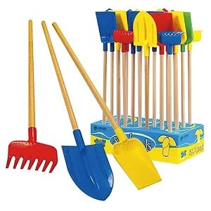 PELLE ET RATEAU MANCHE BOIS H.72CM