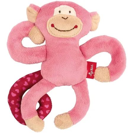 Sigikid Anhänger Affe rosa, Red Stars