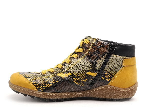 Rieker boots bottine plates femme l7527 jaune