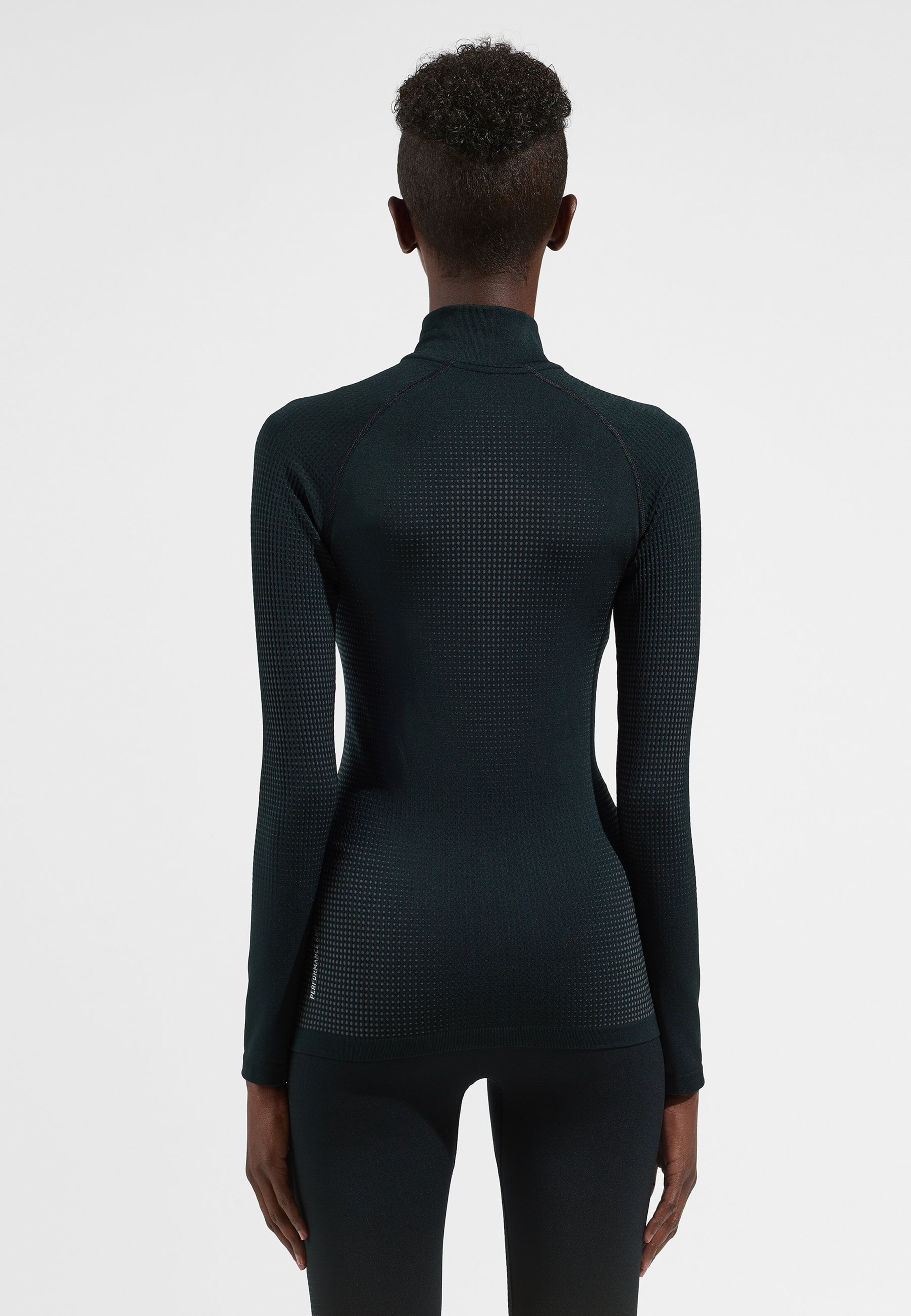 Performance Warm Base Layer Half Zip in black - odlo graphite grey