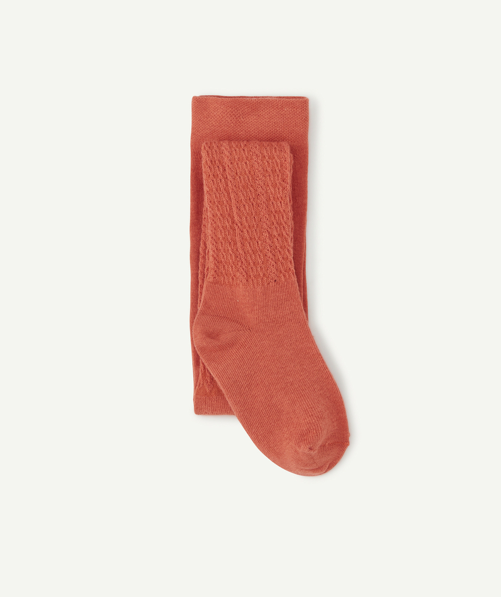 LES COLLANTS BÉBÉ FILLE EN TRICOT CORAIL