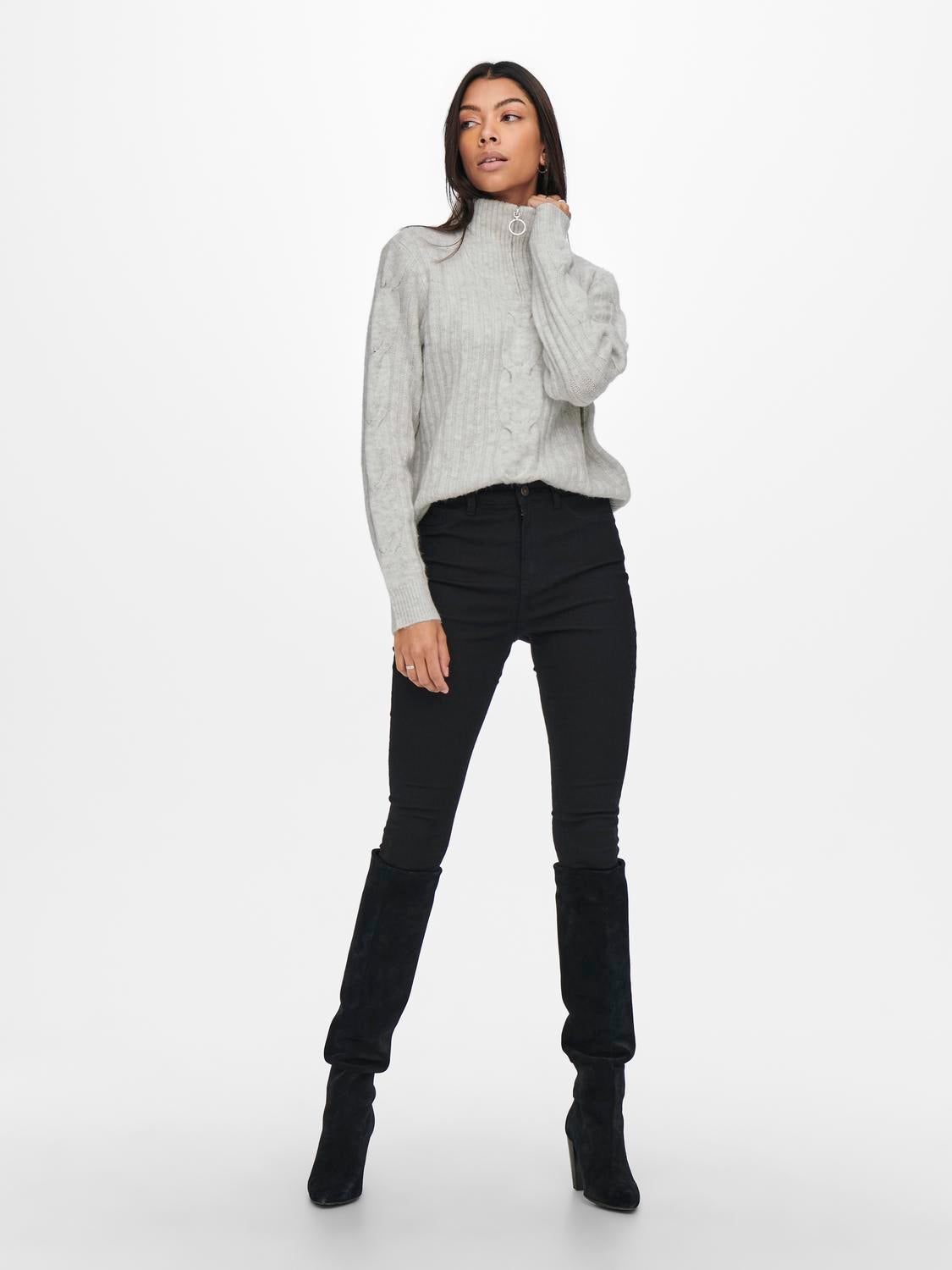 JDYANDREA Strickpullover Super Light Grey Melange