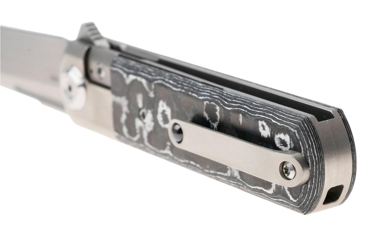 Liong Mah Tanto One, Satin M390, White Storm Carbonfiber Titanium, zakmes