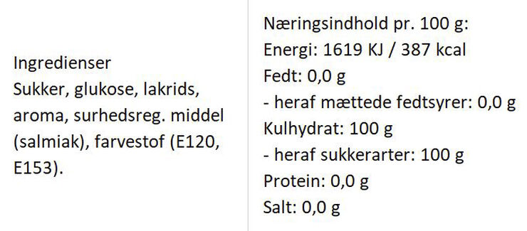 Almuegaarden Stærke Vikinge bolcher med smag af pebret salmiak-lakrids No color