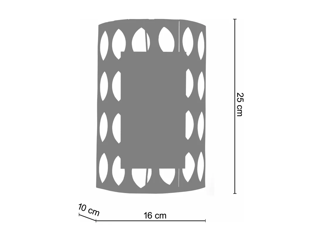 Applique perforé métal, aluminium,or 10 cm.